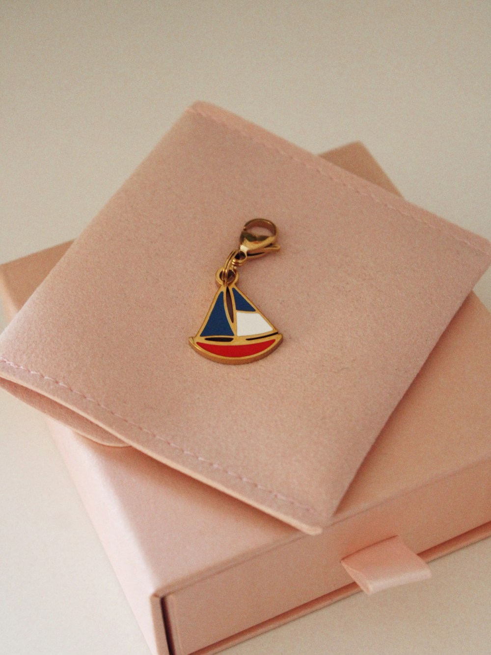 Nautical sailboat charm for dog collar